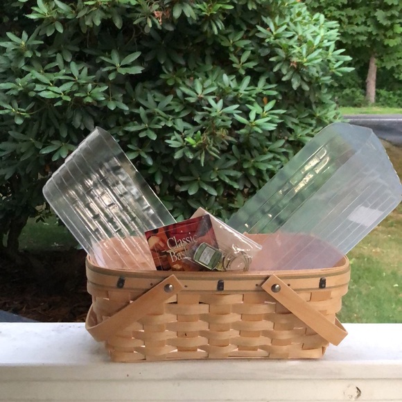 Vtg LONGABERGER Yankees Candle Dual Handle Basket RARE SET Basket Liner Charm - Picture 2 of 16